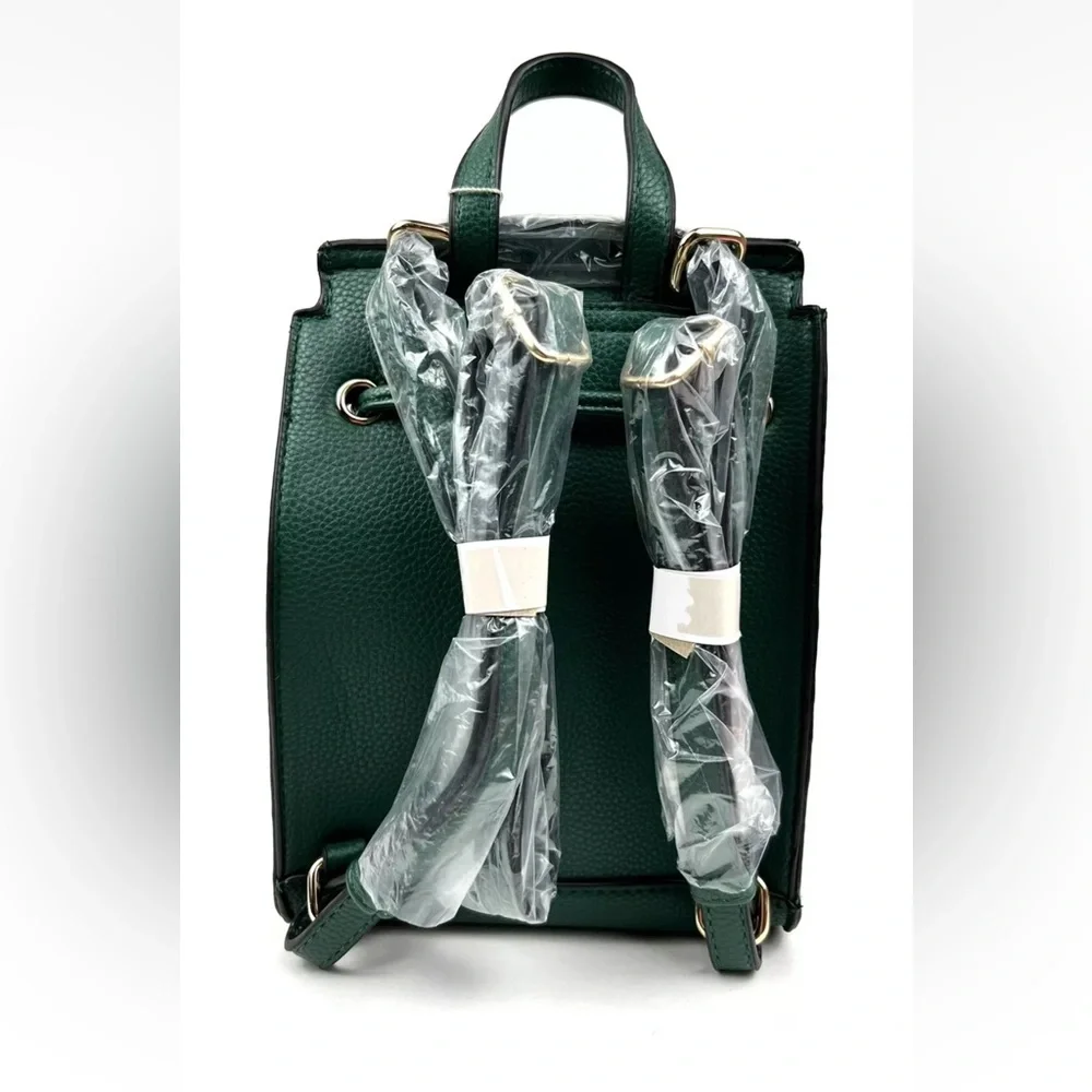 Backpack Green Drawstring Handbag Small Convertible NWT - Picture 4 of 7